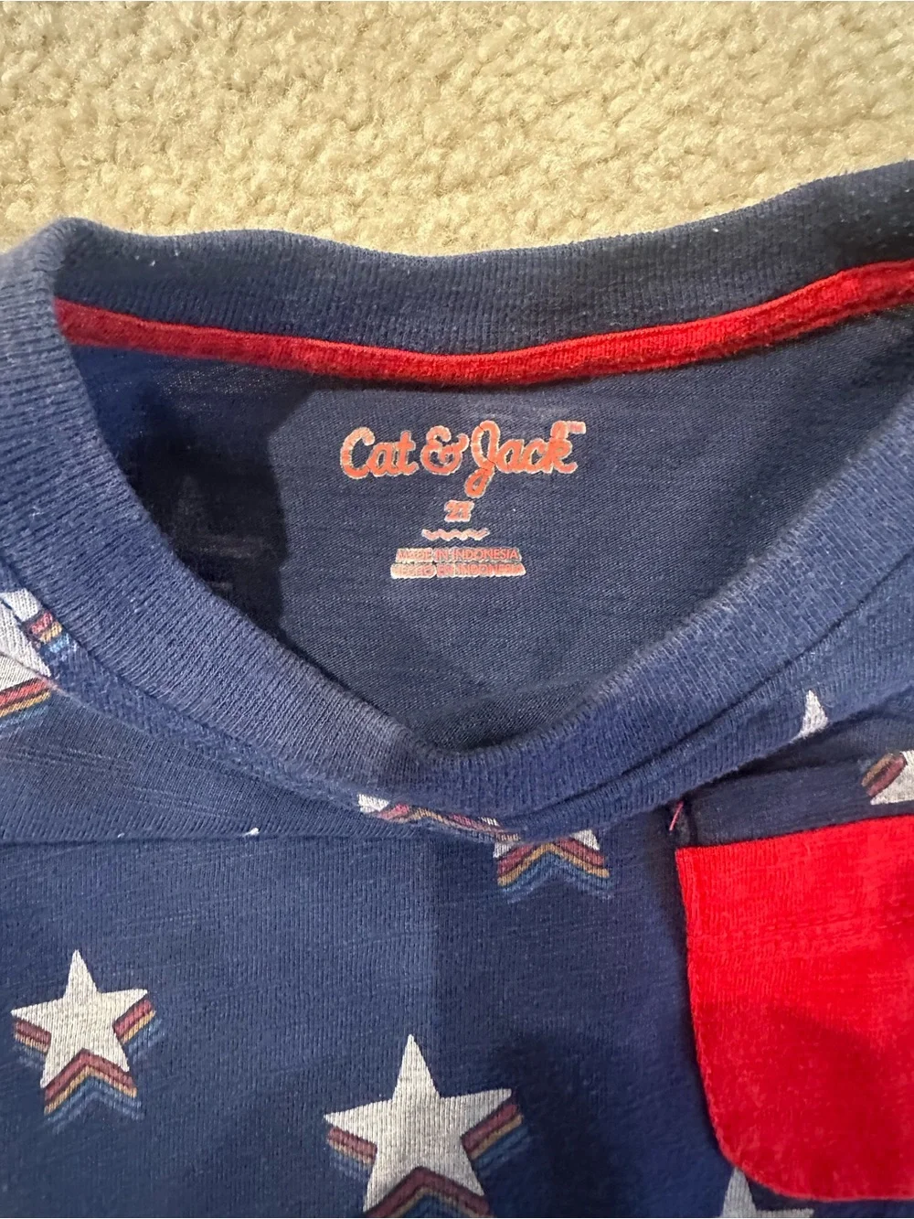 Carter's Navy overalls with Blue and Gray Tees